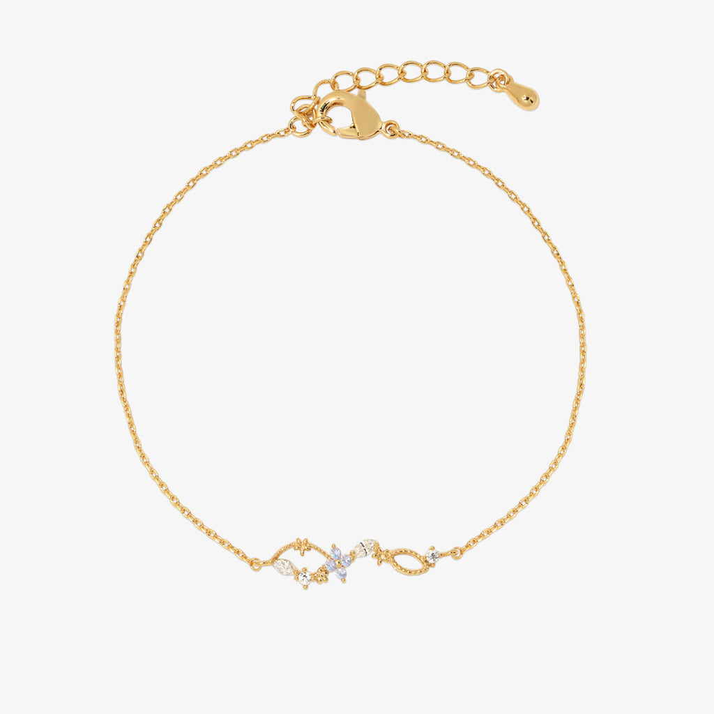 Moonstone daisy cubic bracelet